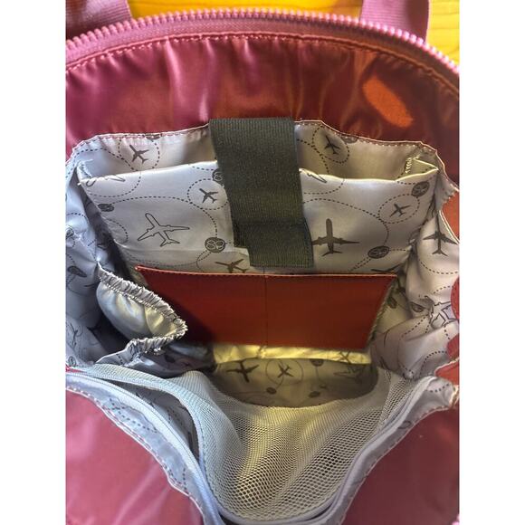 Travel Adventure Explore Backpack Tote Maroon Multiple Pockets Large - Picture 5 of 13